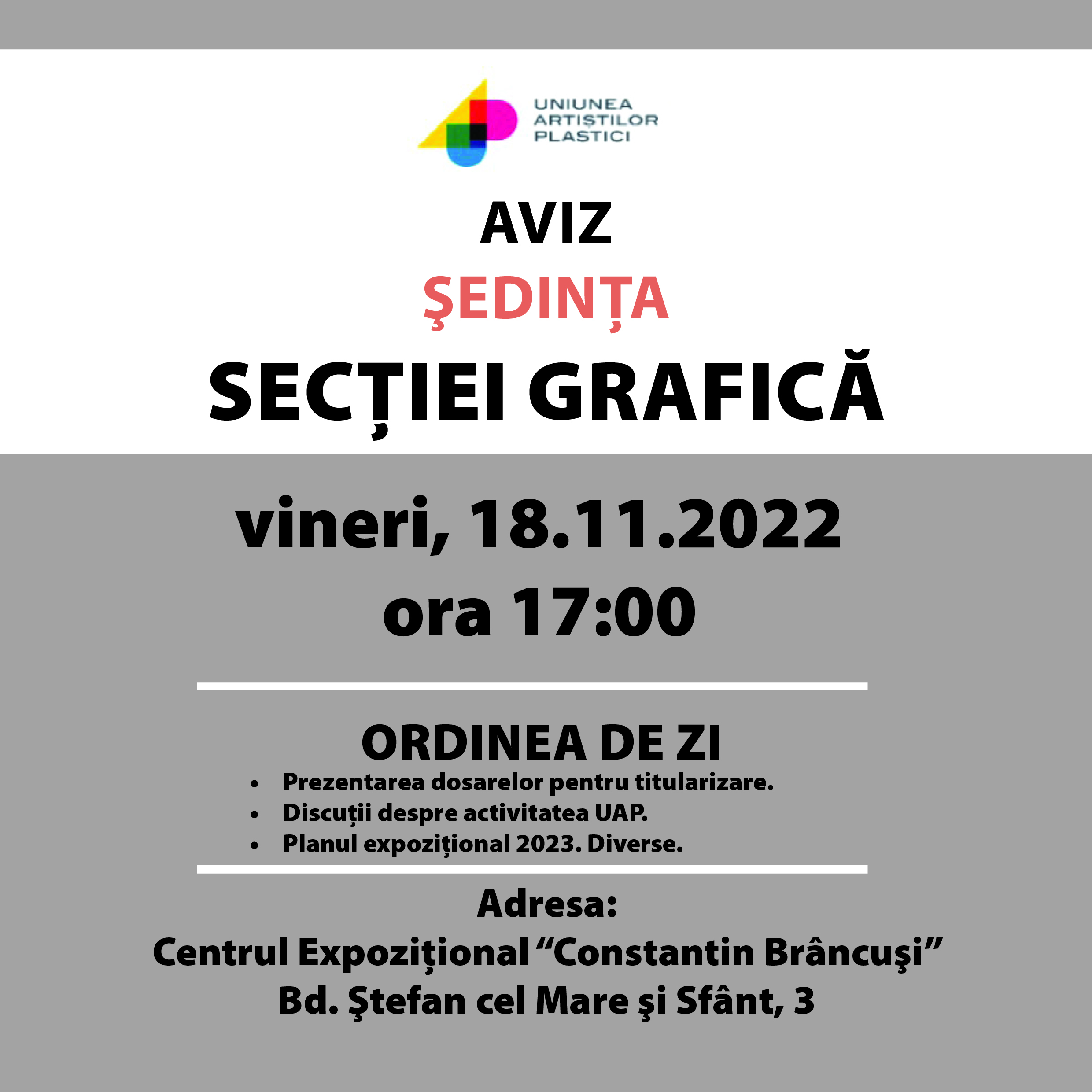 Aviz. Ședinața secției Grafică 18.11.2022