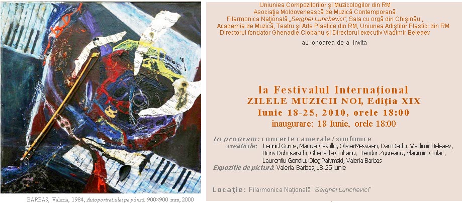 Festivalul Internaţional ZILELE MUZICII NOI, Ediţia XIX