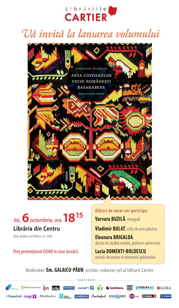 „Arta covoarelor vechi românești basarabene” de Gheorghe Mardare
